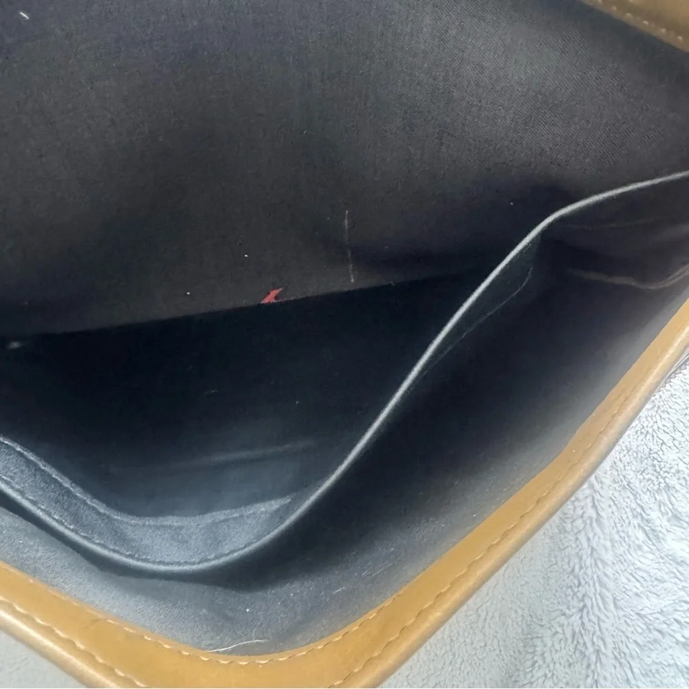 Hazel‎ Vintage Brown Leather Frame Portfolio Clutch 16 Inch Document Case